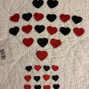 30 Patches Iron On Sew Embroidered Appliqué Decoration Red Black Queen Of Hearts